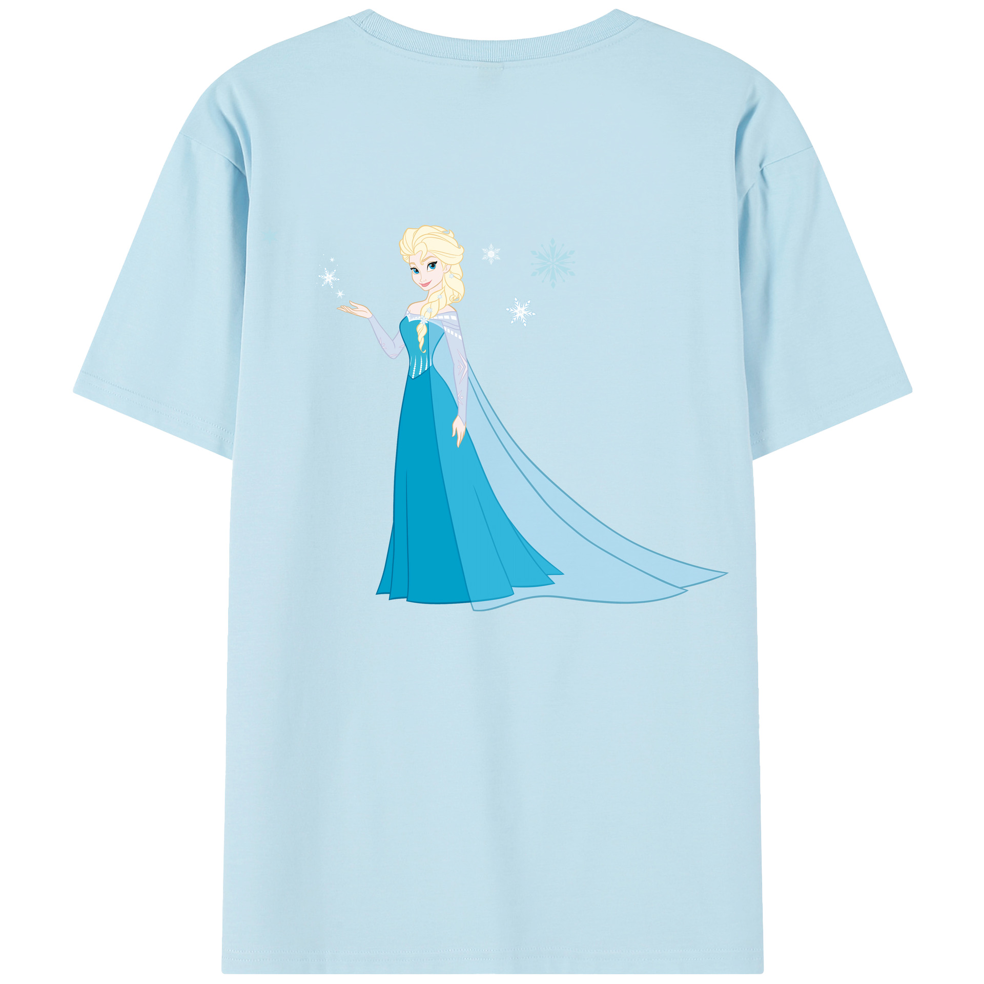（画像用） アナと雪の女王 アンナ エルサ Frozen Anna Elsa 綿100％半袖Tシャツ（背面プリント）